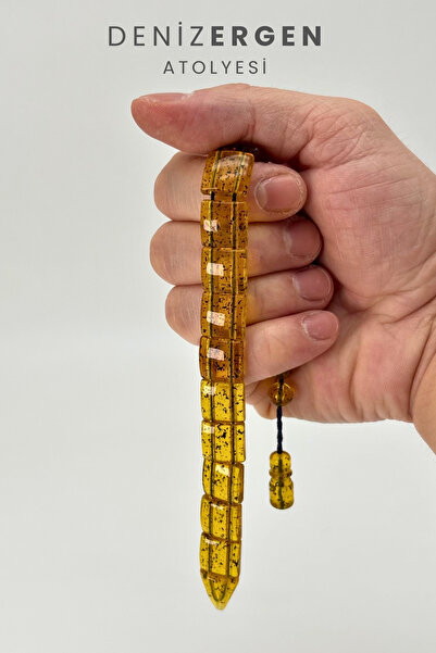 DENİZ ERGEN Zaza Sallamalık Balık Model Üst Düzey Sıkma Kehribar Bakalit Tesbih