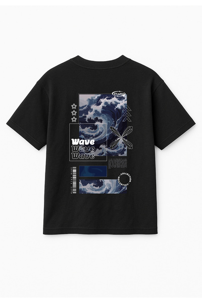 Altair Tr Oversize Unisex Wave Printed T-Shirt