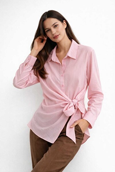 EGZOTİK ASORTİK Striped Tie-Up Shirt