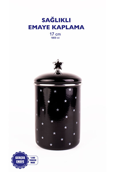 FeyzaDesign Emaye Çok Amaçlı Kavanoz, 1.8 Litre, Dayanıklı ve Şık Tasarım