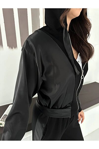 winmoda Premium Modal Satin Detailed Tracksuit Set – Hooded, Baggy Fit, with ...