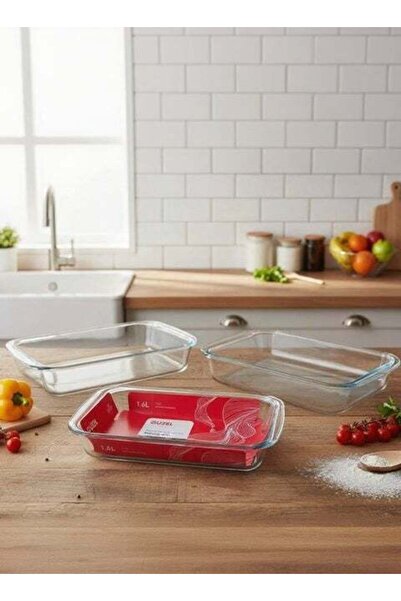 Güzel Guzel Large Rectangular Baking Tray, 3 pieces