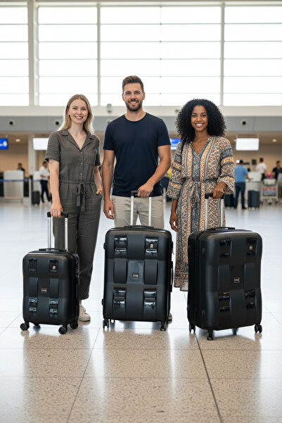 IVS 3, lü Set Kırılmaz Polipropilen Silikon Valiz Bavul Seyahat Çantası