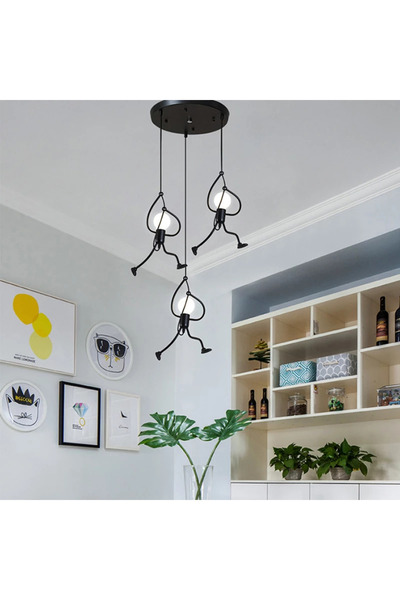 Vivendo Lampa metalica retro industriala tip humanoid, soclu E27, diverse mod...