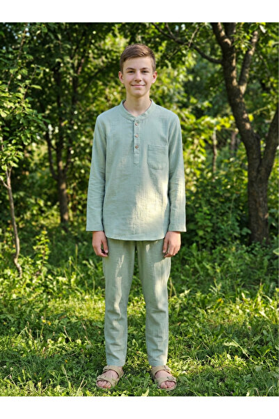 ALVİSTA 100% Cotton Muslin Youth Umrah Suit Hajj Umrah Dress