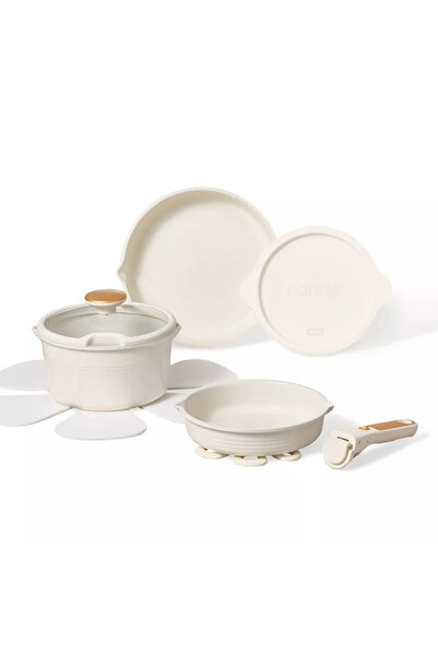 CAROTE طقم أواني طهي غير لاصقة مكون من 10 قطع بمقبض قابل للفصل، طقم طهي صحي خ...