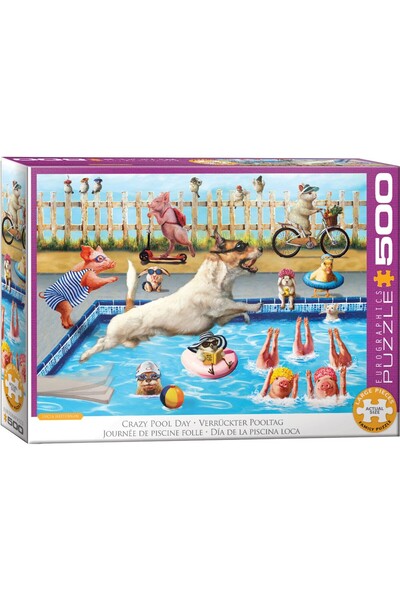 Eurographics Puzzle 500 piese XXL - Zi nebună la piscină de Lucia Heffer (Eurographics-6500-5878)