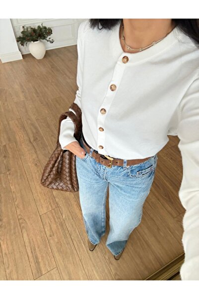 CADDELAMODA Crew Neck Buttoned Knitwear Cardigan