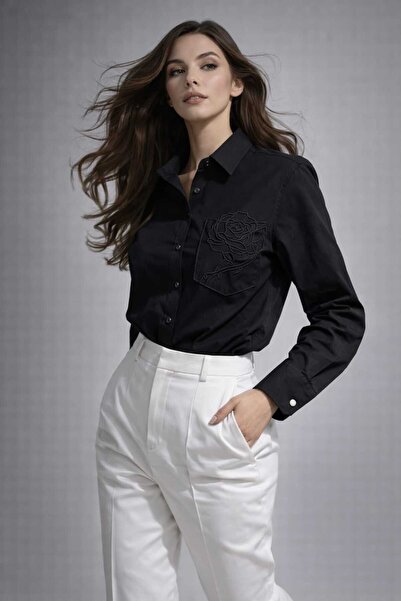 EGZOTİK ASORTİK Fisto Pocketed Poplin Shirt