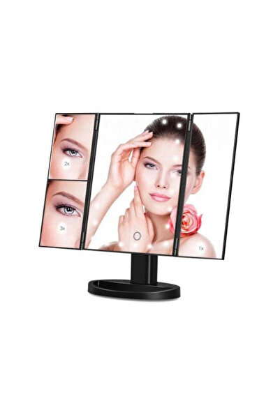 Vivendo Extendable LED cosmetic mirror, touch button, Black