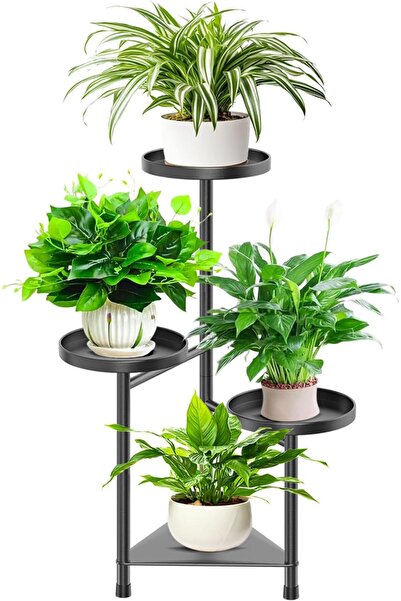 Dotail KHayRovies 4-tier plant stand, 26 x 26 x 64 cm, corner flower shelf, t...
