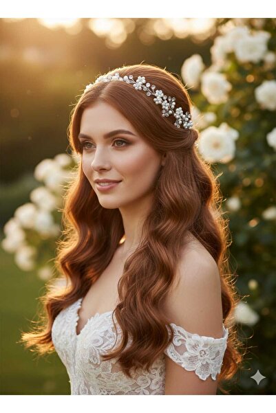 Yeşil Atölye Сватбена прическа с перли и аксесоар за тюрбан (сватба, годеж, х...