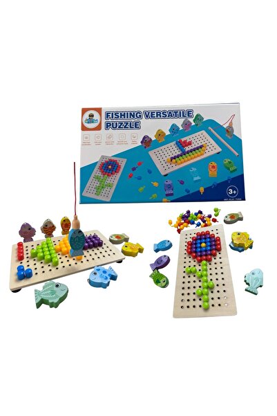 ADIRI SHOP Joc educativ - Set pescuit magnetic și mozaic creativ
