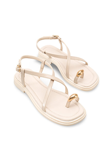 Riccon Women's Flip Flop Sandals 00121005 Beige Rustic