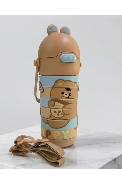 Mtutu Kids Rotating Puzzle Stainless Steel Thermos Water Bottle with Straw & ...