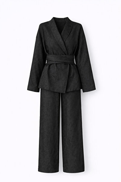 HAZELANNA Σετ Κιμονό Ζακάρ Μαύρο