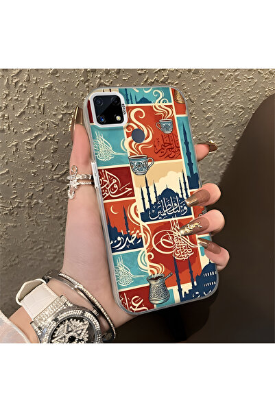 Hontinga حافظة هاتف Realme C15 متوافقة مع الحداثة التقليدية مصنوعة من السيليك...