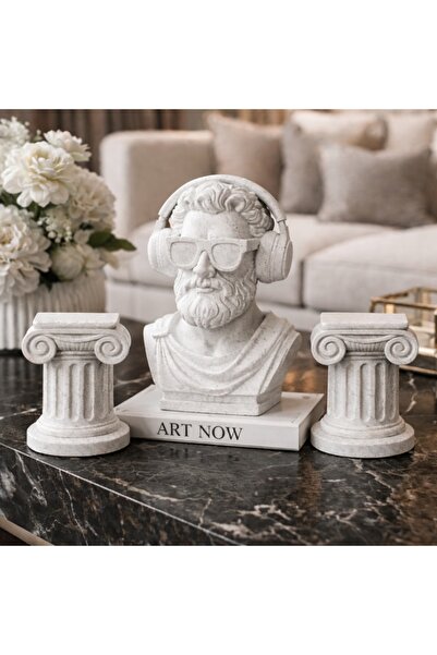 Bumya3duretim Antik Roma 3’lü Set (Roman Bust ve 2 adet Antik Sütun)