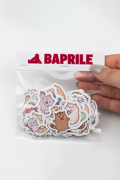 Baprile Cats 80 Piece Sticker Pack Quality Waterproof Laptop Thermos Phone Sticker Set