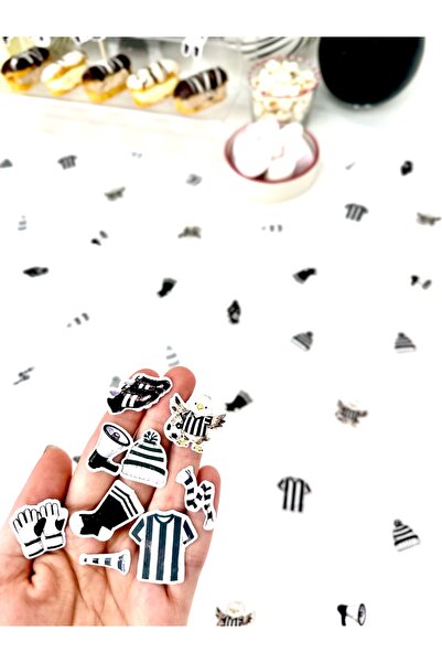 Flu Party Black - White - Football Themed Mini Table Confetti