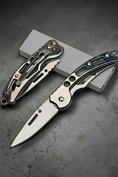 KeskinAdam41 Krom Chrome Paslanmaz Çelik Mini Anahtarlık Çakı