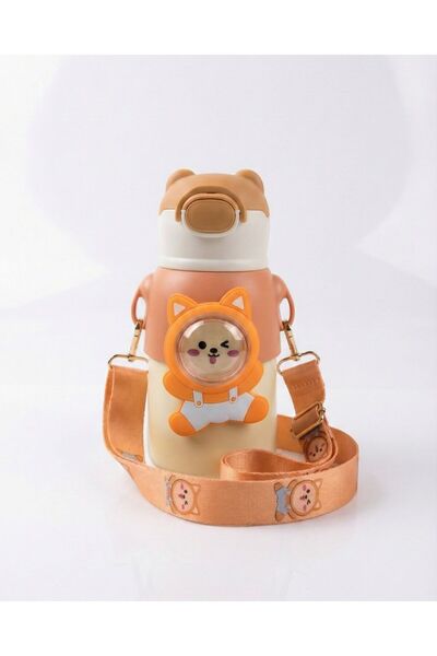 Mtutu Kids 3D Bunny Stainless Steel Thermos Water Bottle with Straw & Strap, ...