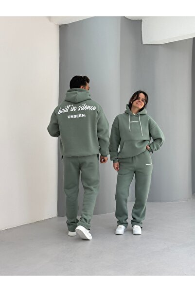 Baycombine35 Sevgili Kombini - 3 Threaded Yarned Tracksuit Set with Print Det...