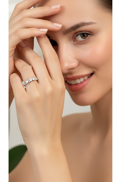 ZENA ACCESSORİES CRYSTAL SİLVER TAŞLI ÇELİK YÜZÜK