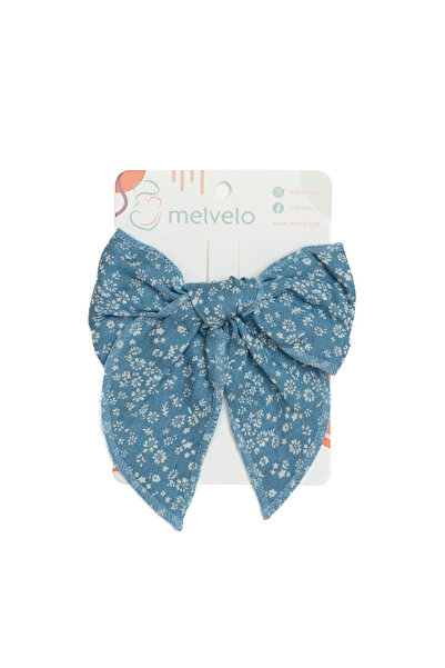 melvelo Elegant hair clip with bow, girls, cotton, - Blue