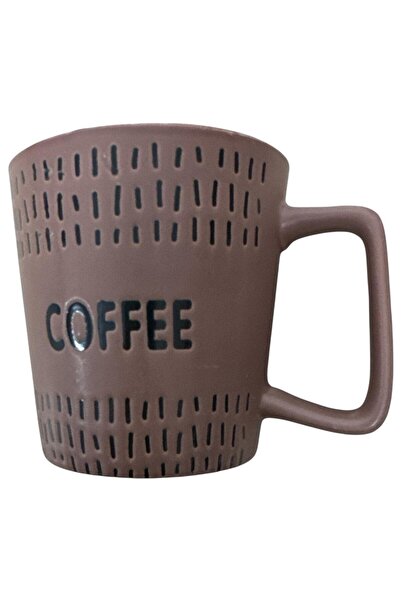 OEM Decorative coffee themed mug, 380 ML, Dark Brown, 2 pieces