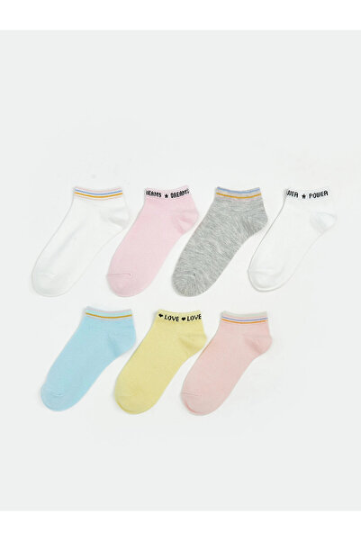 LC Waikiki Lcw Kids Ecru Girls' Booties Socks 7-Pack