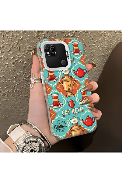 Hontinga Redmi 9C Compatible Silicone Edge Hard Back Anti-Fall Phone Case Tea...