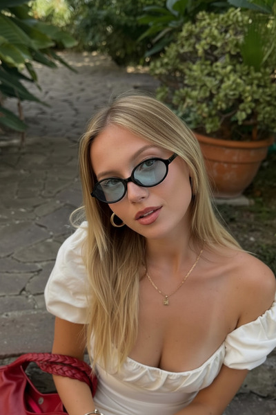 Roger Bacon Ice Blue Oval Women's Sunglasses