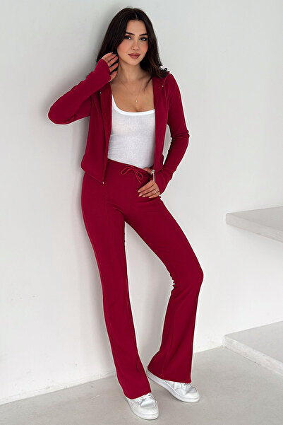 Noa&Noa Zippered Hooded Tracksuit Set – Black Set