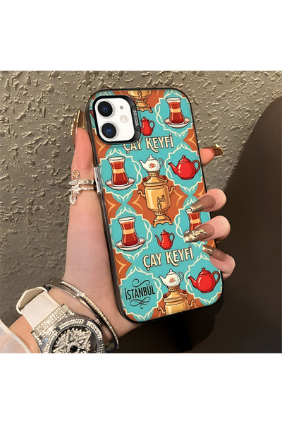 Hontinga iPhone 12 Compatible Silicone Edge Hard Back Anti-Fall Phone Case Te...