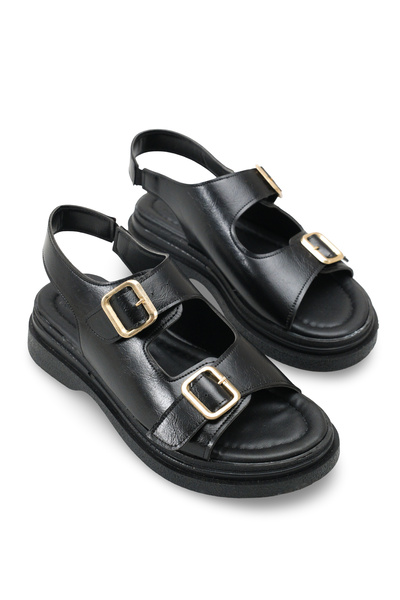 Riccon Women's Sandals 0012705 Black Rustic