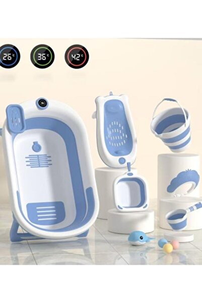 Generic طقم استحمام للأطفال قابل للطي 8 في 1 مع شاشة عرض درجة الحرارة الرقمية