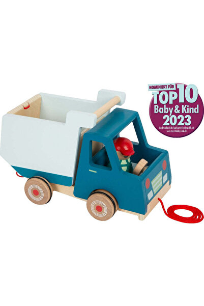 Small Foot Dump truck with figure, Wooden pull toy, Small Foot, 18 months+