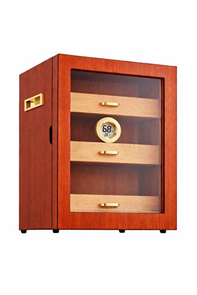 Falconetti Sedir Ağacı Kahverengi 3 Katlı Camlı Özel Humidor Puro Kutusu rd81khv