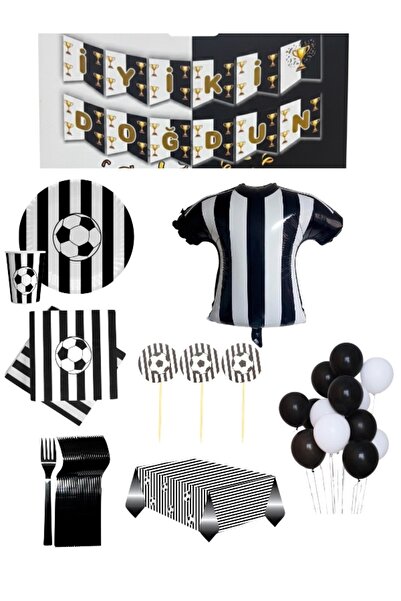 CAVAŞ sun hat BLACK AND WHITE Concept Σετ πάρτι για 24 άτομα - μπαλόνι από αλ...