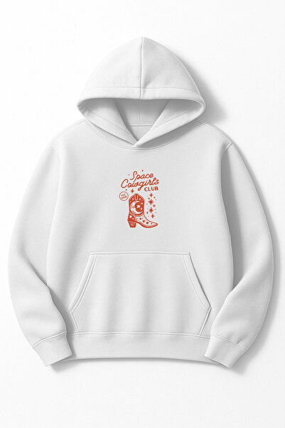 Altair Tr Oversize Unisex Space Cowgirls Club Printed Hooded Sweatshirt