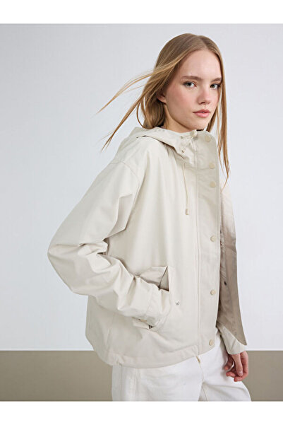 LC Waikiki Rmz Gi̇yi̇m Farkiyla Hooded Loose Fit Women's Jacket