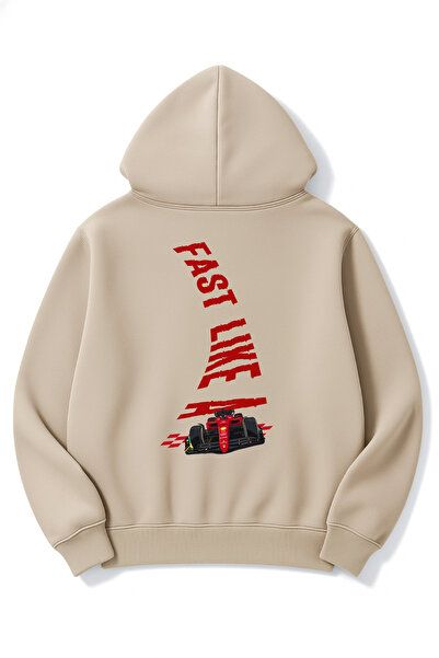 Altair Tr Oversize Unisex Spider Fast Like a F1 Printed Hooded Sweatshirt