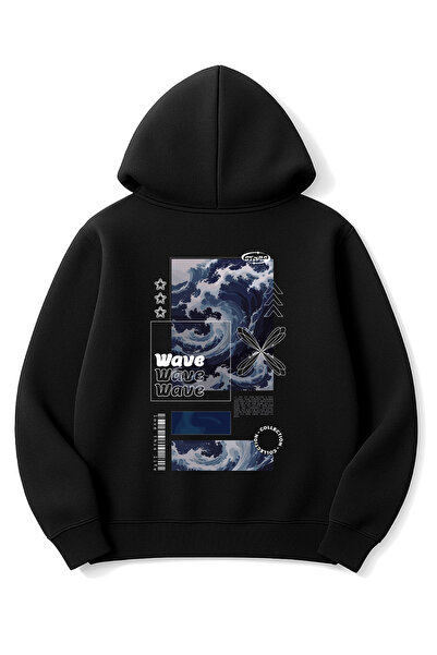 Altair Tr Oversize Unisex Wave Printed Hooded Sweatshirt