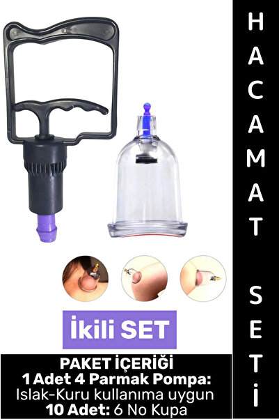 Wintoup #HacamatSeti Islak Kuru Kullanıma Uygun 4 Parmak Pompa 10 Adet 6 No K...
