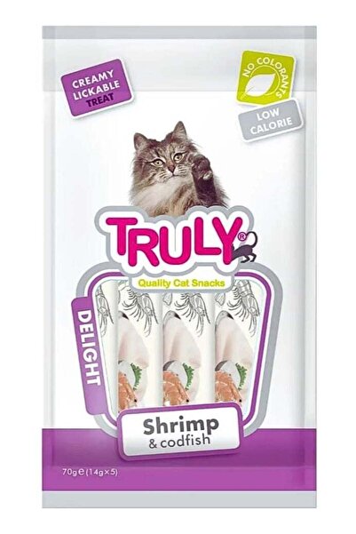 TRULY مكافآت كريمية للقطط - بنكهة الروبيان وسمك القد