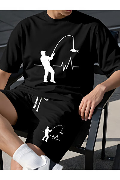 ibibik moda Special Printed Soft Short Sleeve Top and Shorts Set