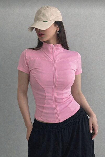 EDVESS Zippered Aesthetic Crop T-Shirt