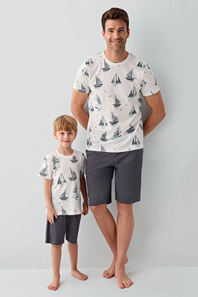 Arnetta Father & Son Shorts Set, (Sold Separately), Cotton, Short Sleeve, Cre...