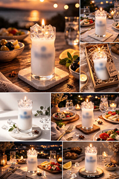 🥛 Tekirdağ Rakı Bardağı Tasarımlı Dekoratif Mum